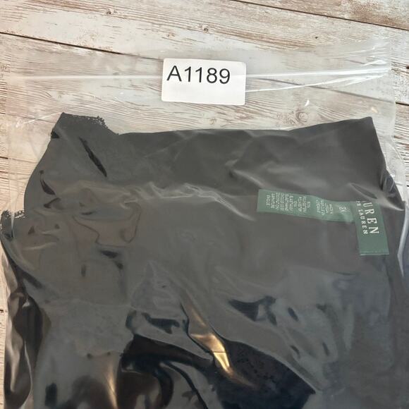 Ralph Lauren Velvet Blouse Womens 2X Black Trim Faux Wrap Business Office LRL - Picture 7 of 7